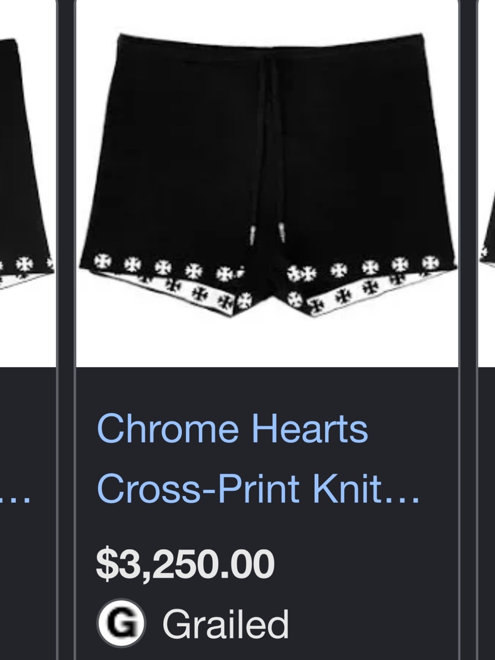 Chrome Hearts Black Women's Shorts with White Floral Trim - Picture 7 of 7